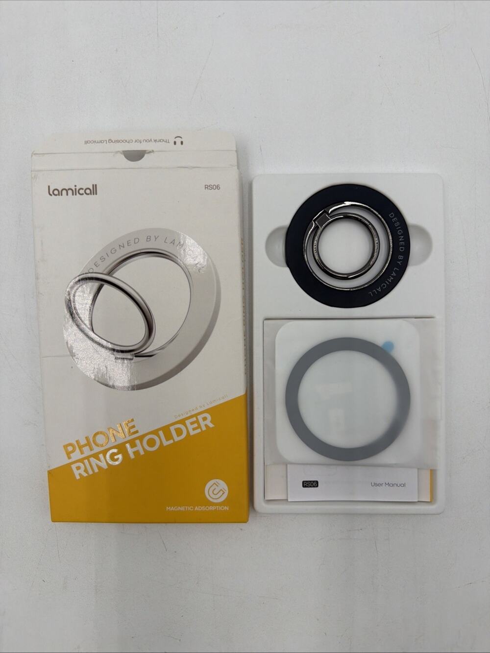 Lamicall RS06 Phone Ring Holder White Magnetic